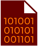 Icon for a text file with binary code as the content