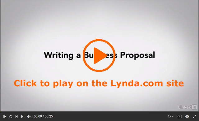 Screenshot of the opening screen of the Lynda.com video Overview of Business Proposals